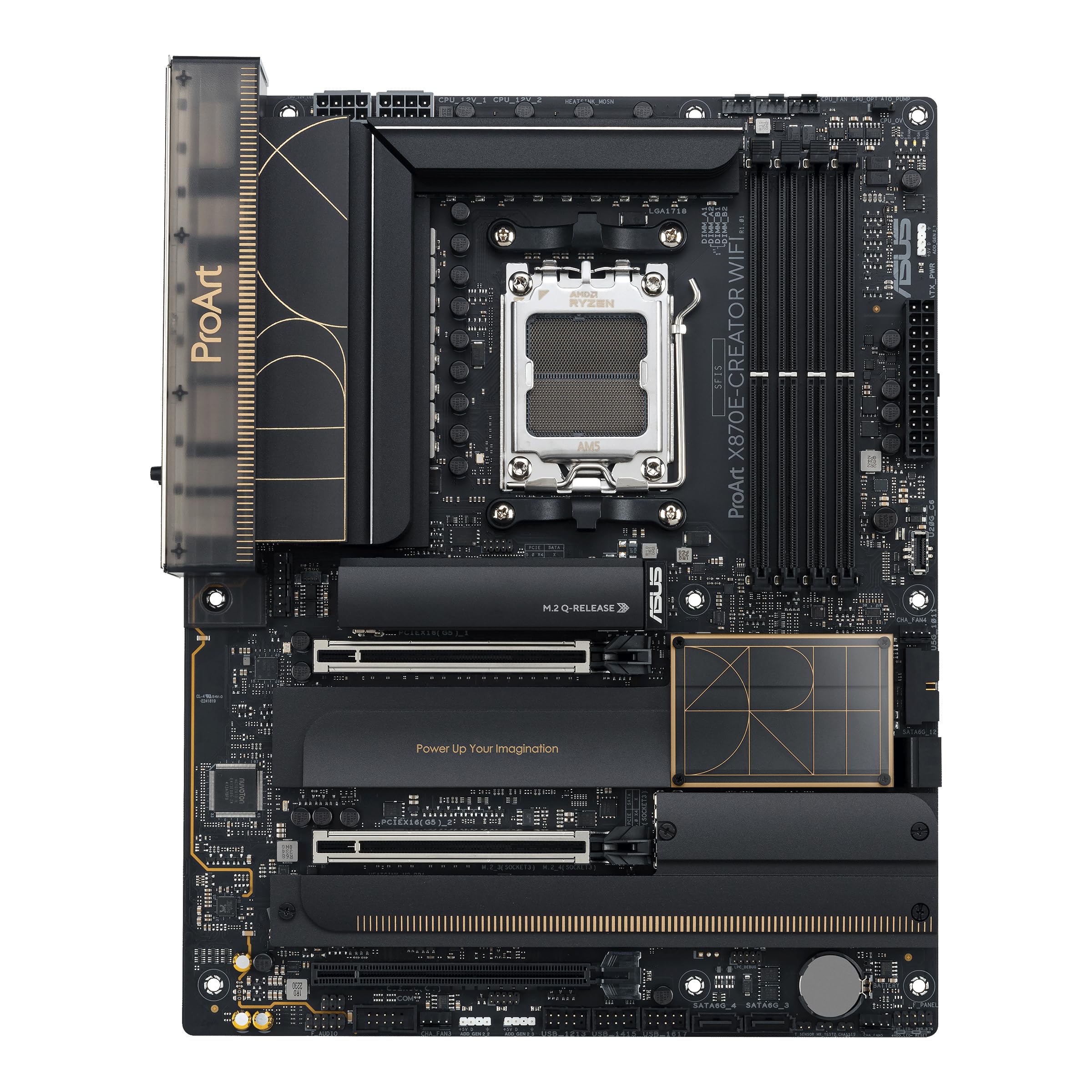 ASUS PROART X870E-Creator WiFi Mainboard Sockel AM5 (AMD, X870E, ATX, DDR5, PCIe 5.0, 4X M.2, 10Gb & 2.5Gb Ethernet, WiFi 7, Dual USB4, HDMI 2.1)