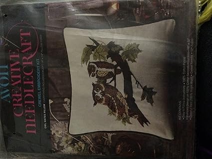 Amazon Com Avon Creative Needlecraft Crewel Embroidery Kit Owl