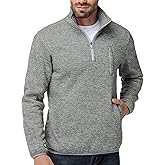 ZITY Men's Quarter Zip Pullover Mock Neck Fleece Lined Thermal Sweatshirt with Pocket Polo Sweaters