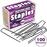 100 6-Inch Garden Landscape Staples Stakes Pins - USA Strong Pro Quality Built to Last. Weed Barrier Fabric, Ground Cover, Soaker Hose, Lawn Drippers, Irrigation Tubing, Wireless Invisible Dog Fence