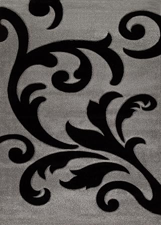 Design Teppich Indus 8432 Maschinengewebt Handcarved Grau