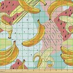 Lunarable Fruit Fabric by The Yard, Watermelon