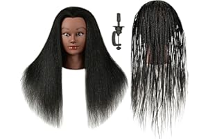 FUTAI 30 Inch 100% Human Hair Mannequin Head with Table Clamp Stand for Hairdresser Practice Braiding Styling Manikin Cosmetology Manican Doll Training Head Coloring Curling Cutting Updos Display