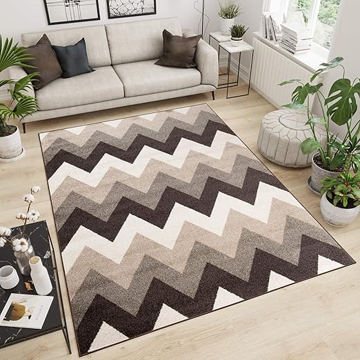 Amazon De Tapiso Maroko Teppich Fur Wohnzimmer Schlafzimmer Modernes Design Schwarz Weiss