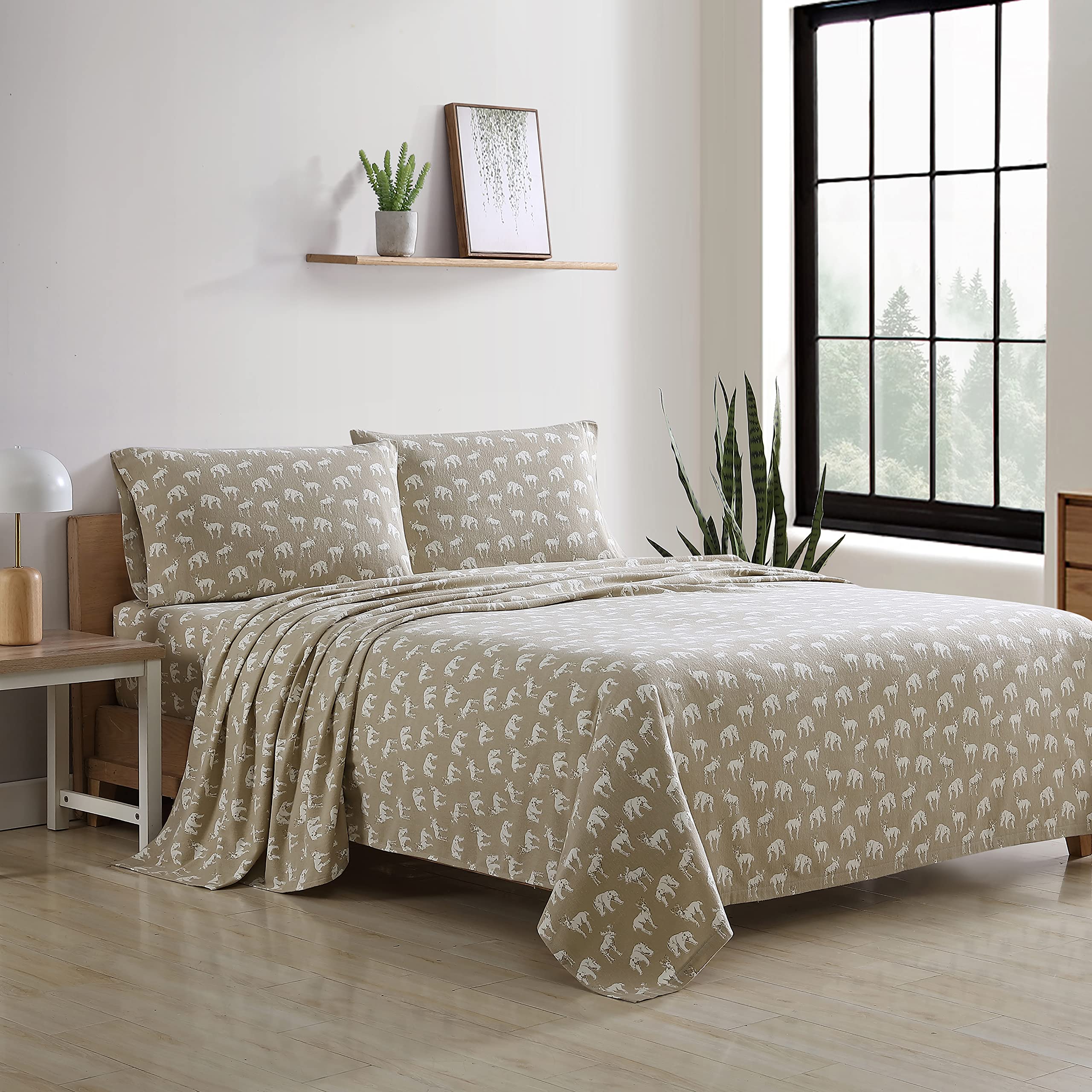 Eddie Bauer - Full Sheets, Cotton Flannel Bedding Set, Brushed for Extra Softness, Cozy Home Decor (Buckhead Ridge, Full) Image