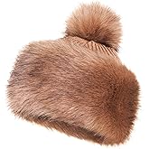 Futrzane Classic Pom Hat - Ladies Faux Fur Trim Hats - Warm Winter Cap for Women