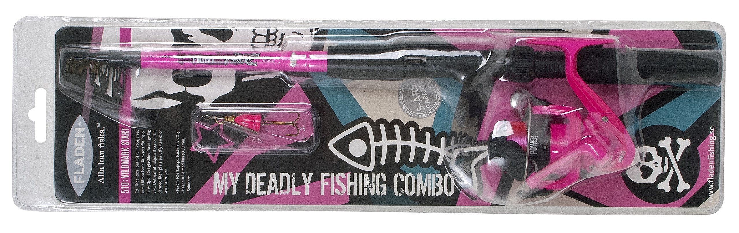 FLADEN My Deadly Fishing Telescopic Combo - Pink, 1.65 m