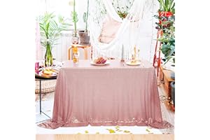 nanbowang Pink Sequin Tablecloth Glitter Sparkly Iridescent Shimmer for Rectangle Table Cloth 50 X 50 Table Covers Decorations for Birthday Party Supplies Event Wedding Table Skirt Decor