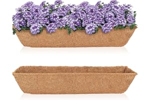 HFHOME 2Pcs 24" Trough Coco Fiber Replacement Liner, Natural 24 in Window Deck Coco Replacement Liner for Window Box