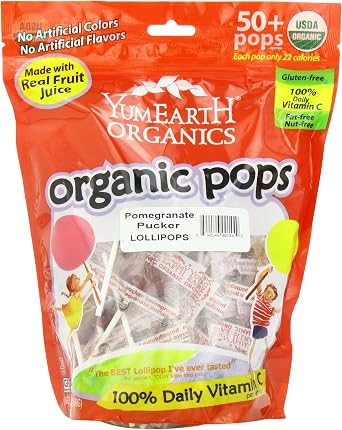 Yummy Earth Organic pomegranate pucker lollipops - 12.3oz (890146001449)