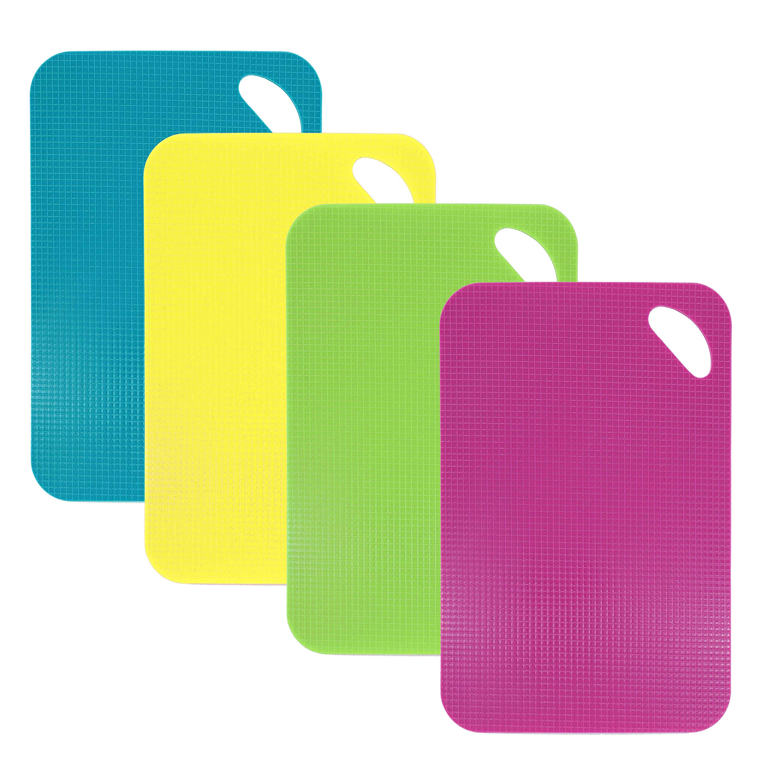 Cutting Board,Chopping Boards Set Colorful Plastic Antibacterial Non Stick for Meat Fish Vegetables Cooked Food 4 Pack