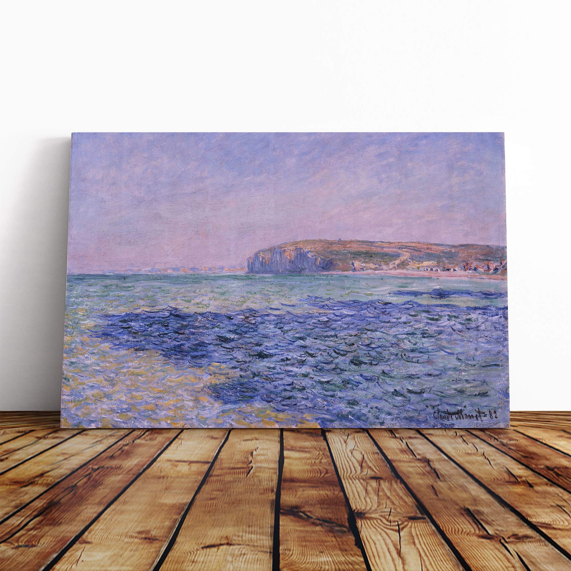 Claude Monet Seascape Canvas Print | Gallery Wrapped 30mm Frame Wall Art | 20x14 inches | Ready to Hang | Modern Seascape Picture | Living Room Bedroom Lounge Office