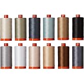 Christa Quilts Piece and Quilt Neutrals Aurifil Thread Kit 12 Large Spools 50 Weight CW50PQN12, Assorted, 12 count (pack of 1)
