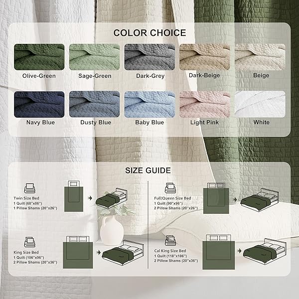PALASSIO DARK GREY 100% COTTON QUILT KING SIZE BEDDING SETS WITH 2 PILLOW SHAMS, TEXTURED LIGHTWEIGHT SOFT BEDSPREAD SHABBY CHIC COVERLET, QUILTED COMFORTER BED COVER FOR ALL SEASON, 3 PIECES