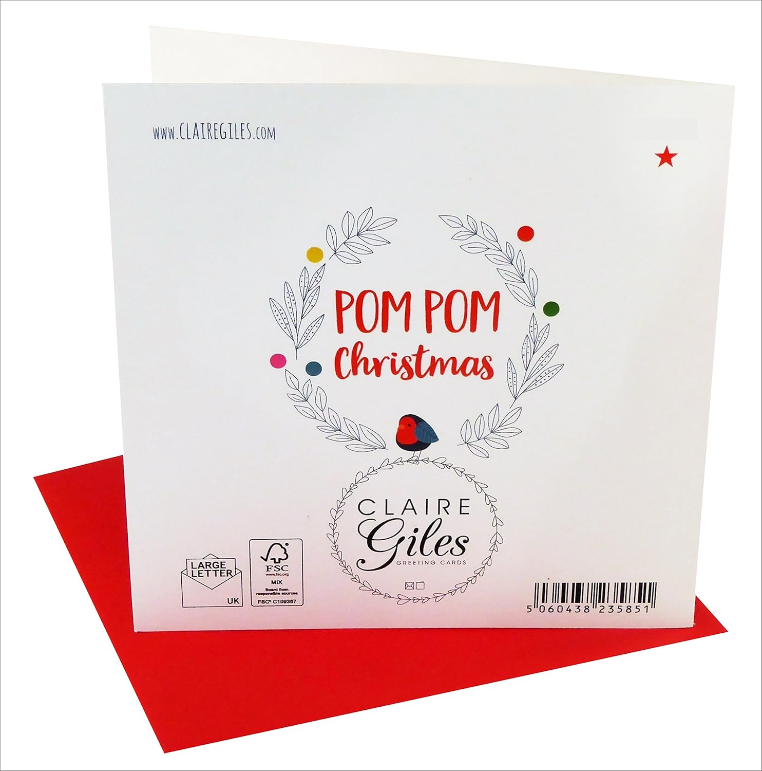 Claire Giles Greeting Cards, Happy Christmas Granny and Grandad Card, Laurel and Berry Design Xmas Greeting Card - Image 3