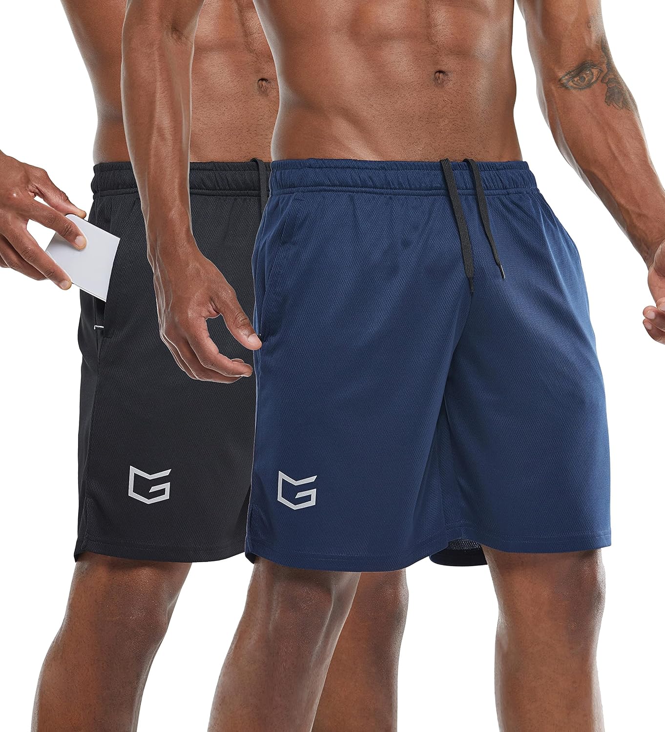 G Gradual Men's 7" Workout Running Shorts Quick Dry Lightweight Gym Shorts with Zip Pockets: Clothing