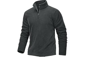 TACVASEN Men's Quarter Zip Pullover 1/4 Zip Fleece Sweatshirts Long Sleeve Casual Slim Fit Polo Golf Workout Sweaters
