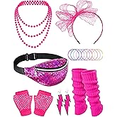 Missanabie 80S Fancy Dress Costume Accessories Bag Headband Errings Gloves Necklace Bracelt Leg Warmers Party Outfit Set