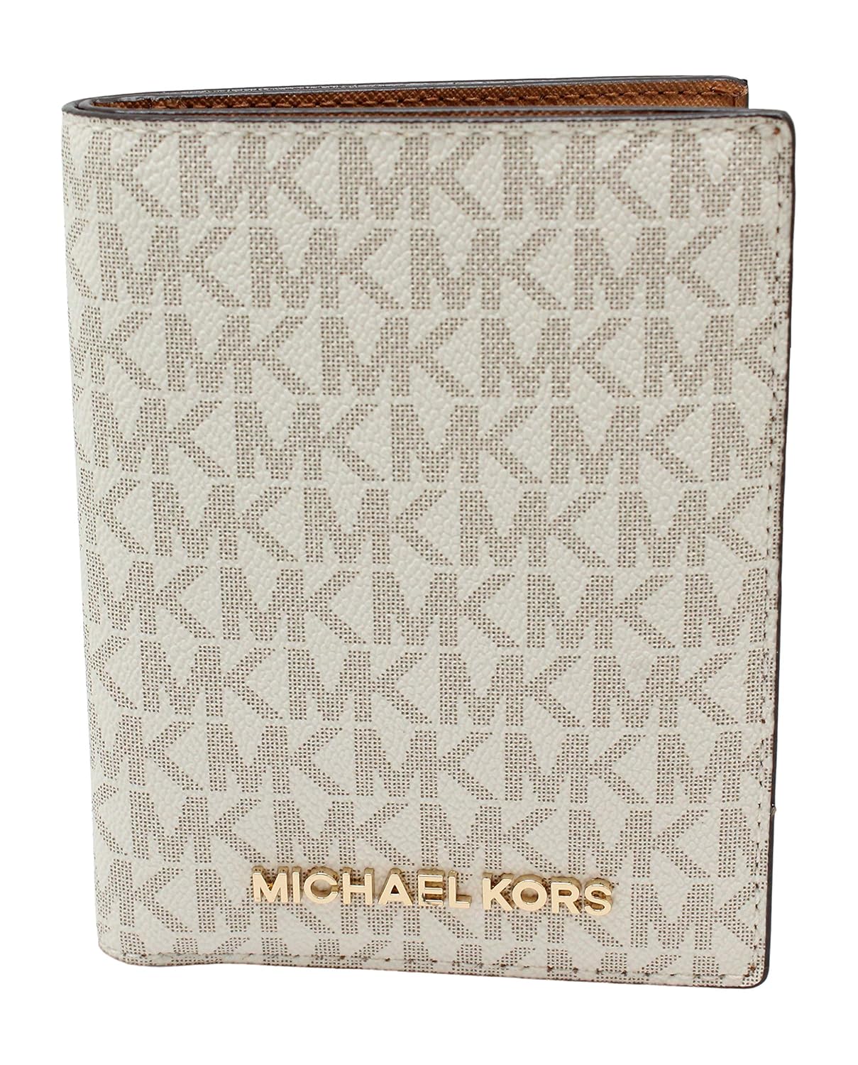 Michael Kors Jet Set Travel Passport Holder Wallet Case Vanilla PVC