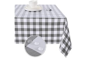 Obstal 100% Waterproof PVC Table Cloth, Oil-Proof Spill-Proof Vinyl Rectangle Tablecloth, Wipeable Table Cover for Outdoor and Indoor Use,Mid-Gray,54 x 108 Inch