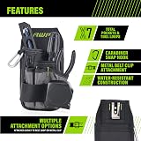 AWP L-804-1 Organizer Tool Pouch 7 Pockets Metal Belt Clip Black Gray view 2