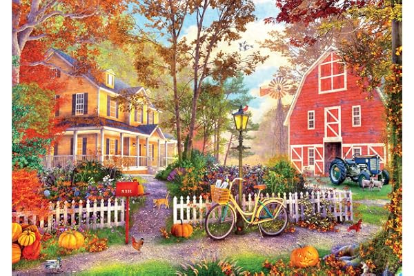 Buffalo Games - Country Life - Autumn Farmhouse - 500 Piece Jigsaw Puzzle