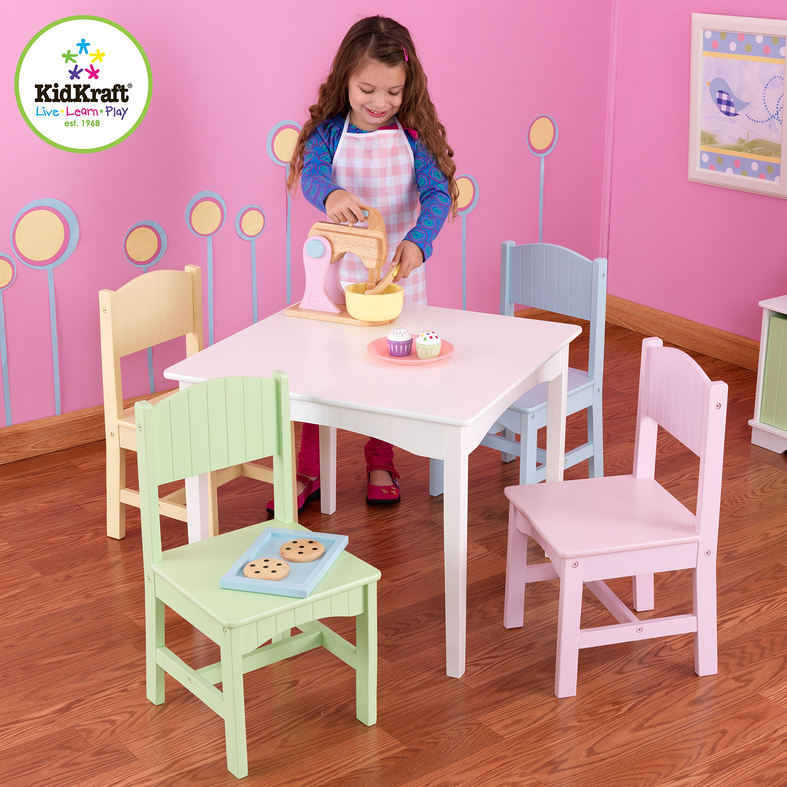 KidKraft Nantucket Table & 4 Pastel Chairs