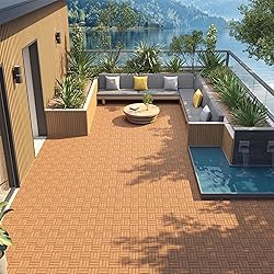 Yaheetech 108pcs Hardwood Interlocking Patio Deck