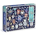 Tea Time 1000 Piece Puzzle with Shaped Pieces from Galison - 27” x 20” Puzzle with 20 Uniquely Shaped Pieces, Colorful Artwork, Thick & Sturdy Pieces, Challenging and Fun Puzzling Activity for Adults