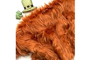 Bianna Creations Faux Fur Fabric Ultra Soft Deluxe Plush Shaggy Squares | Craft, Sewing, Props, Costumes, Decoration (Amber Deep Orange, 20x20 inches)