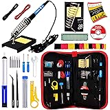 Soldering Iron Kit - Soldering Iron 60 W Adjustable Temperature, Solder Wire, Tweezers, Soldering Iron Stand, Soldering Iron 