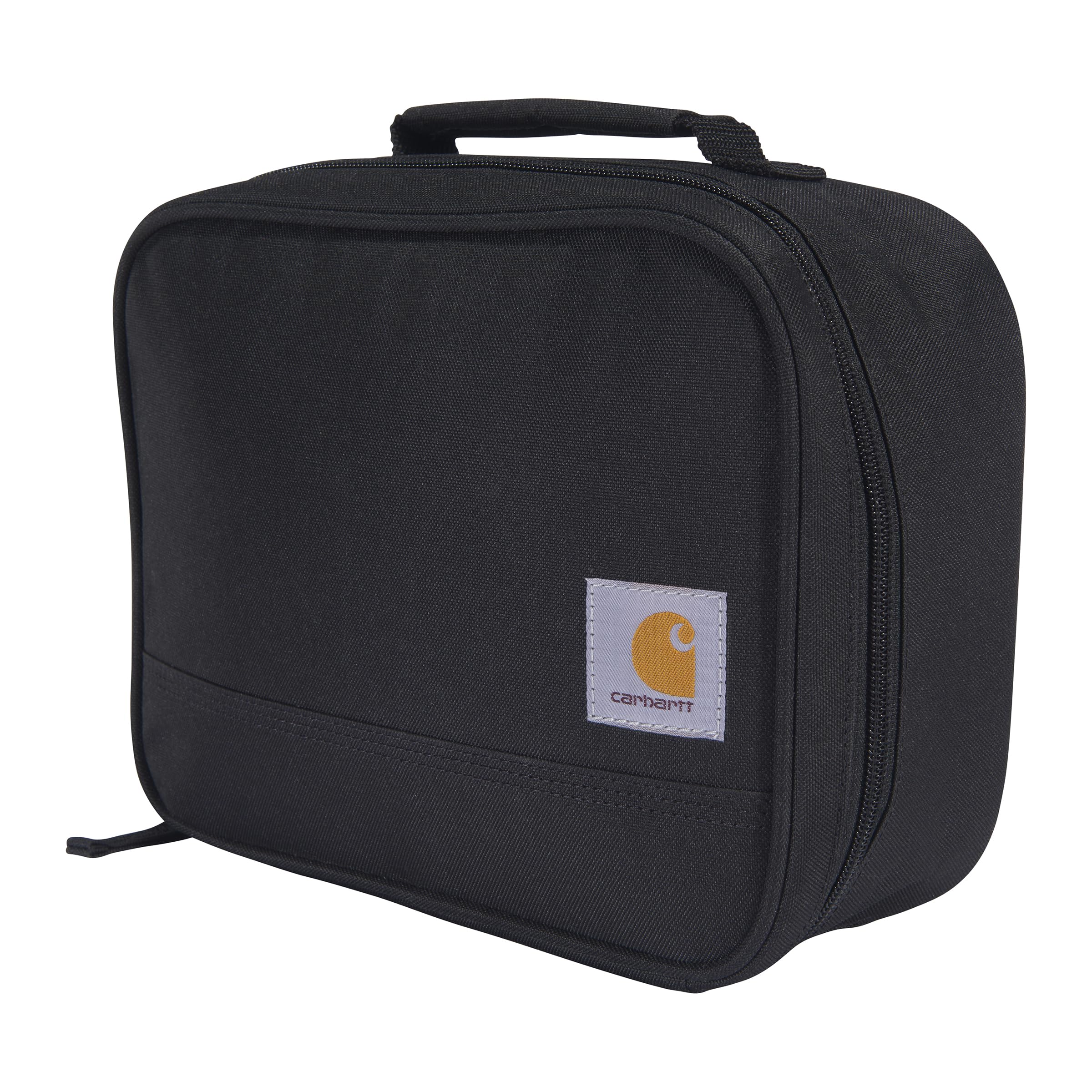 Carhartt Insulated Lunch Cooler For Men and Women, Fully Insulated Lunch Pale for Work, Outdoor, and Everyday Use, 4 Can (Black)