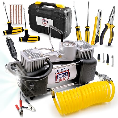 Tire Inflator Portable Air Compressor with Tire Repair Kit – Car ...