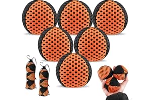 Hokoad 6 Packs Juggling Balls for Beginners and Professional, Weighted Juggle Balls with 2 Storage Bags, Juggling Bean Bags f