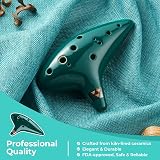 Ohuhu Zelda Ocarina 12 Hole Alto C with Song Book Display Stand Bag Green view 4