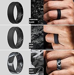 ThunderFit Silicone Wedding Rings for Men, Airflow