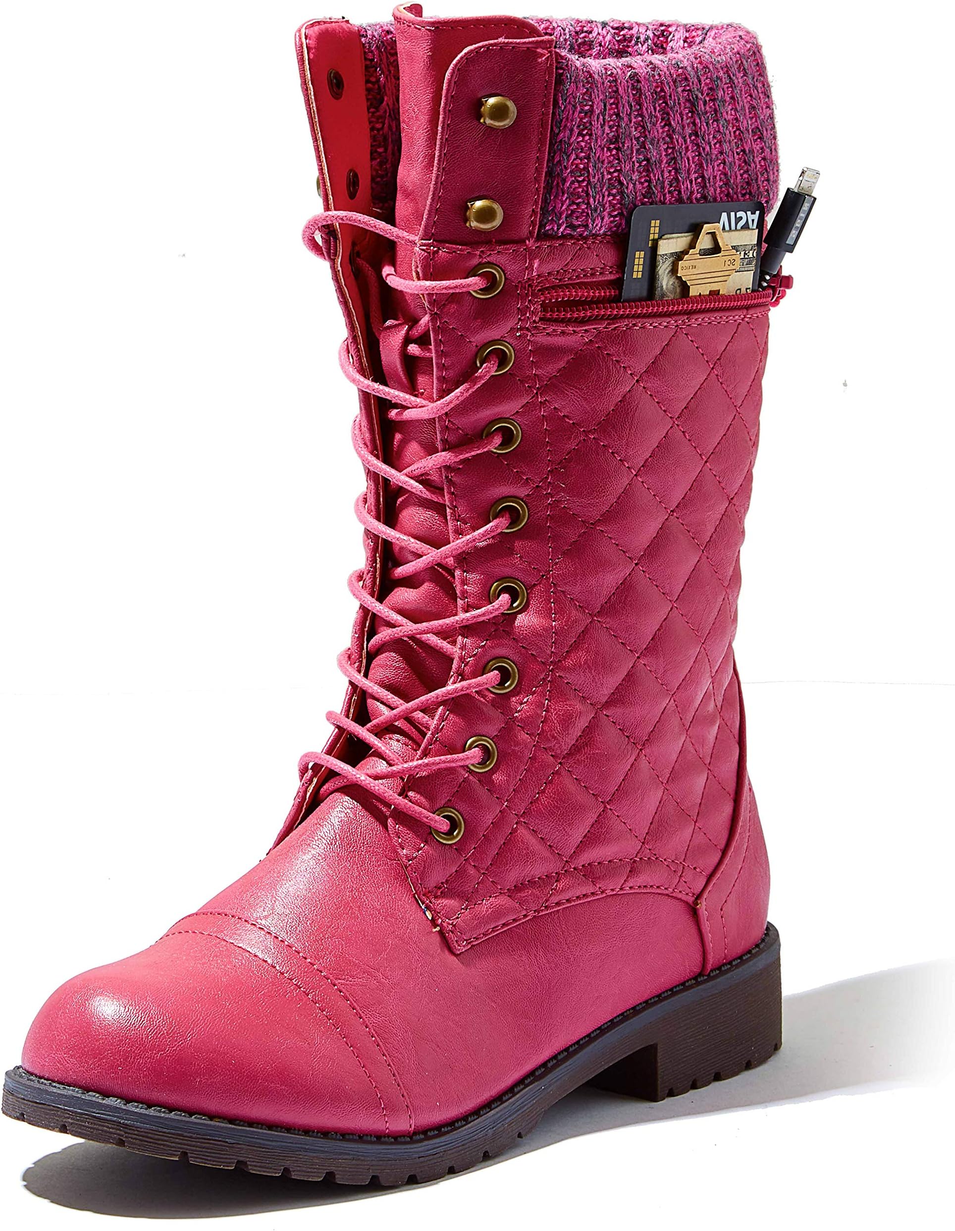 DailyShoes Women's Ankle Bootie Quilted Knit Credit Card Wallet Pocket Boots