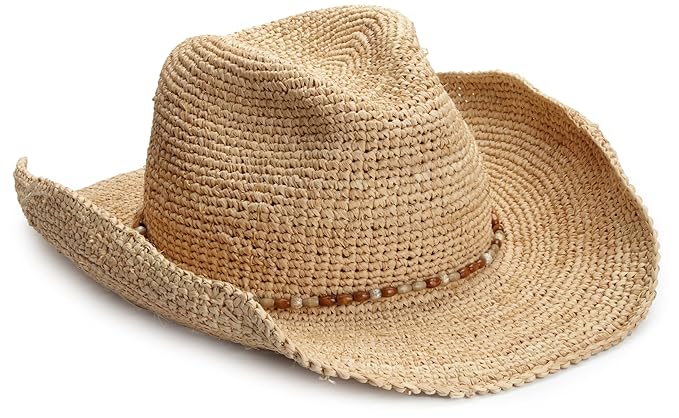 raffia crochet cowboy hat