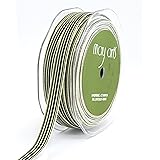 May Arts 3/8-Inch Wide Ribbon, Green Grosgrain Stripe