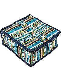 Blue Essential Oil Bottle Carrying Case - 30 Bottles of 5ml, 10ml, or 15ml sizes for Storing & Traveling By Diffusing Essentials&trade; - Neon Navajo Aztec Fabric