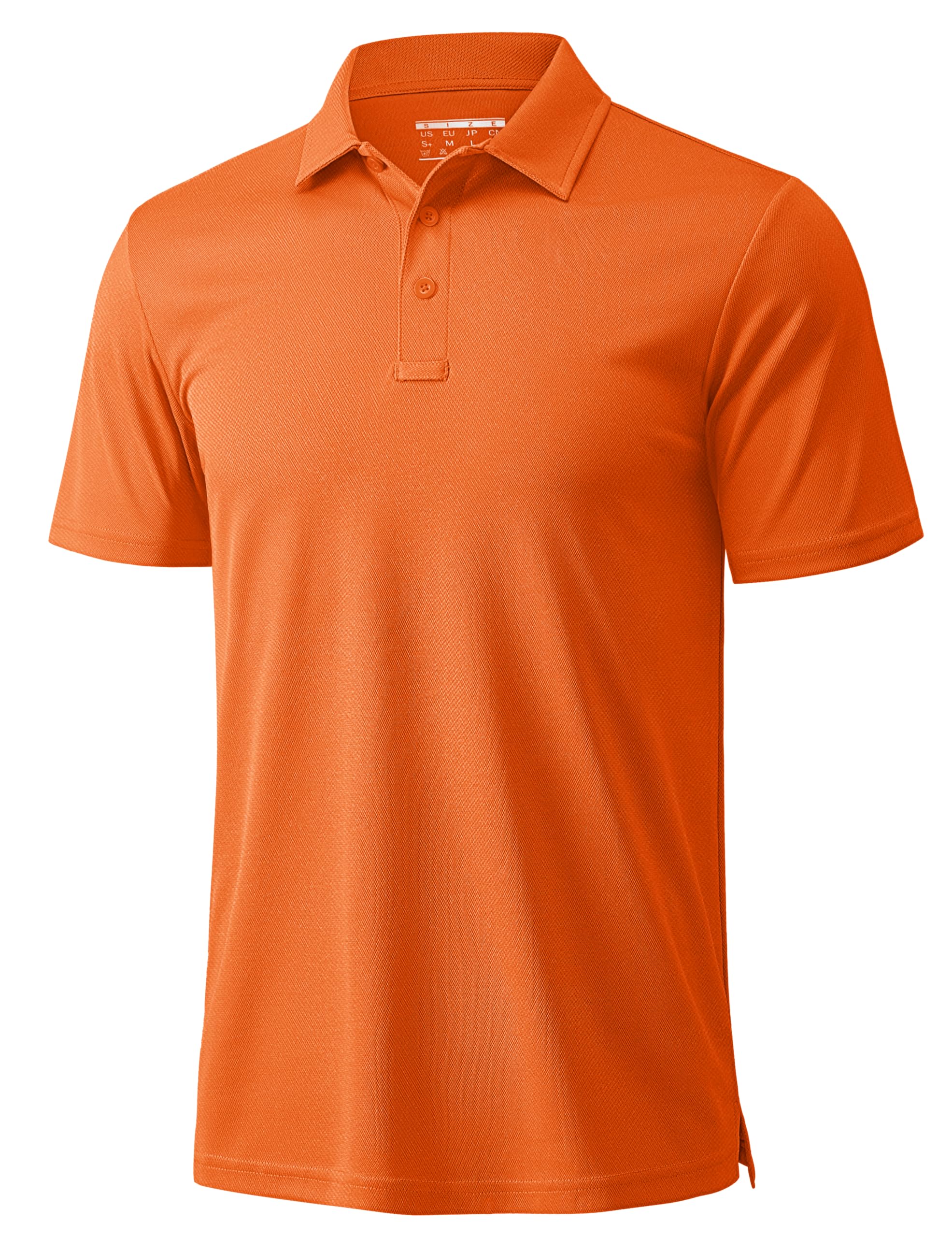 Photo 1 of MAGCOMSEN Men's Polo Shirts Short Sleeve Golf Quick Dry Collared Moisture Wicking Athletic Performance Polos Orange L