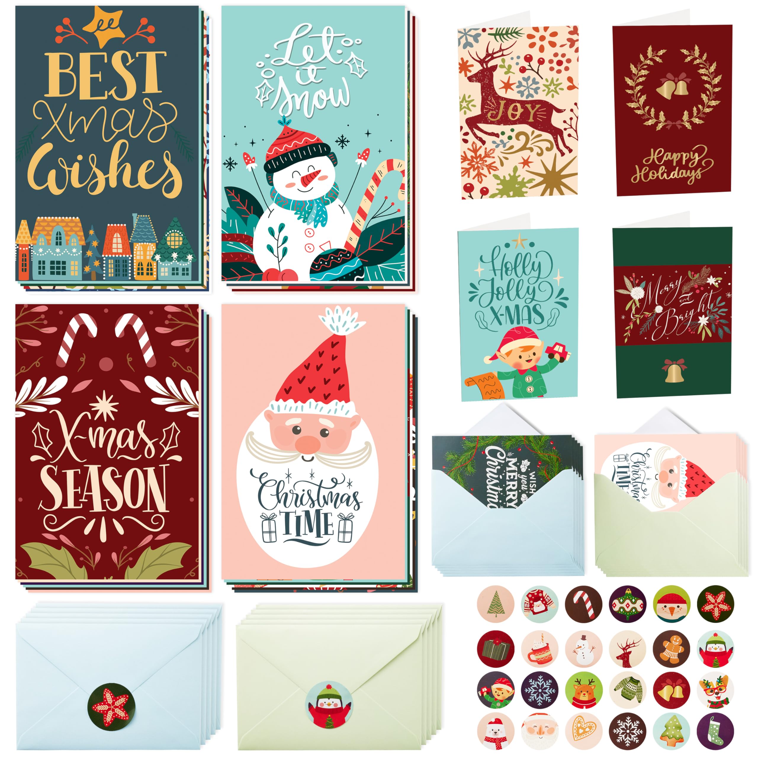 Photo 1 of ***MISSING PARTS***
JOYIN 24 PCS Christmas Cards with Envelopes and Stickers, 24 Colorful Designs 4" x 6" Assortment Christmas Cards Bulk for Wintertime Season, present Giving, Xmas Holiday