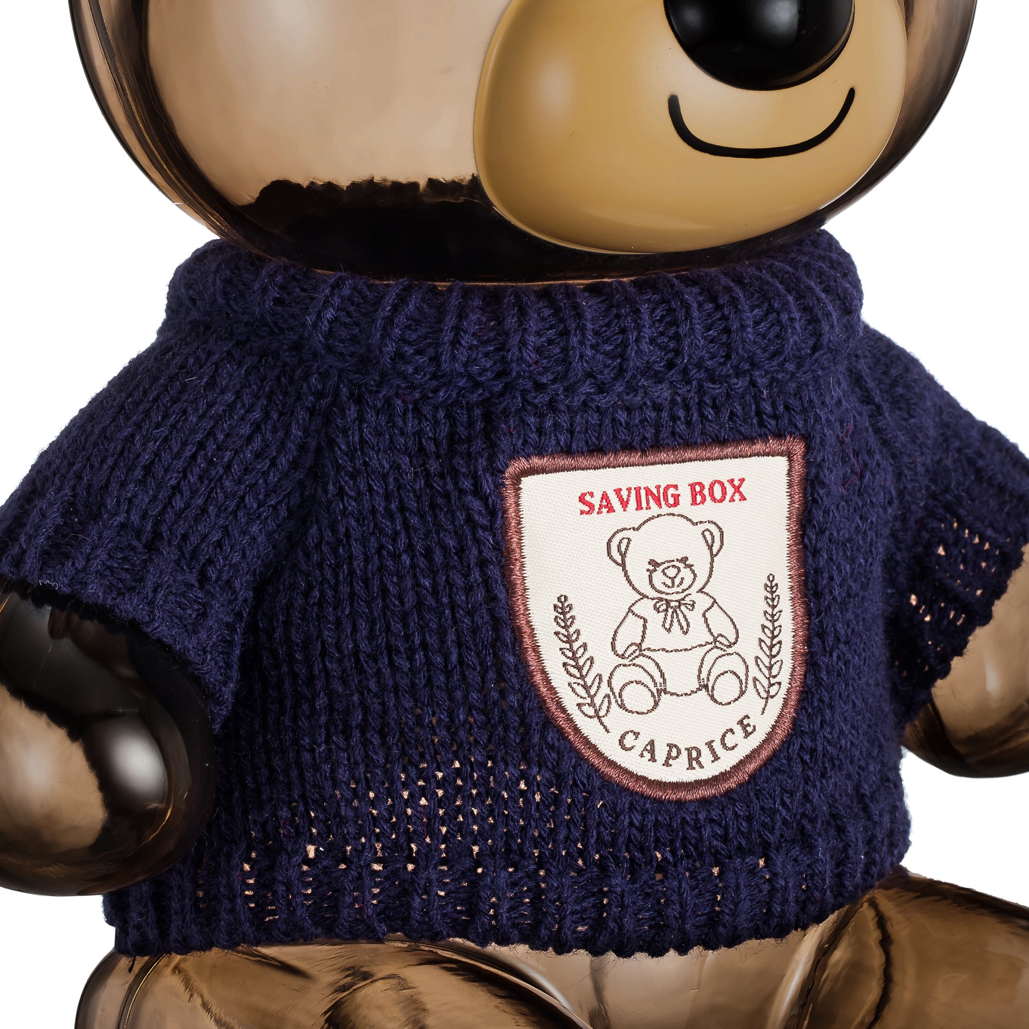 Msicyness Classic Bear Piggy Bank - Cute Cartoon Saving Box for Kids Mini ATM with Knit Clothes Decor Coin Toy Banks Save Pot Money Boxes（Transparent）