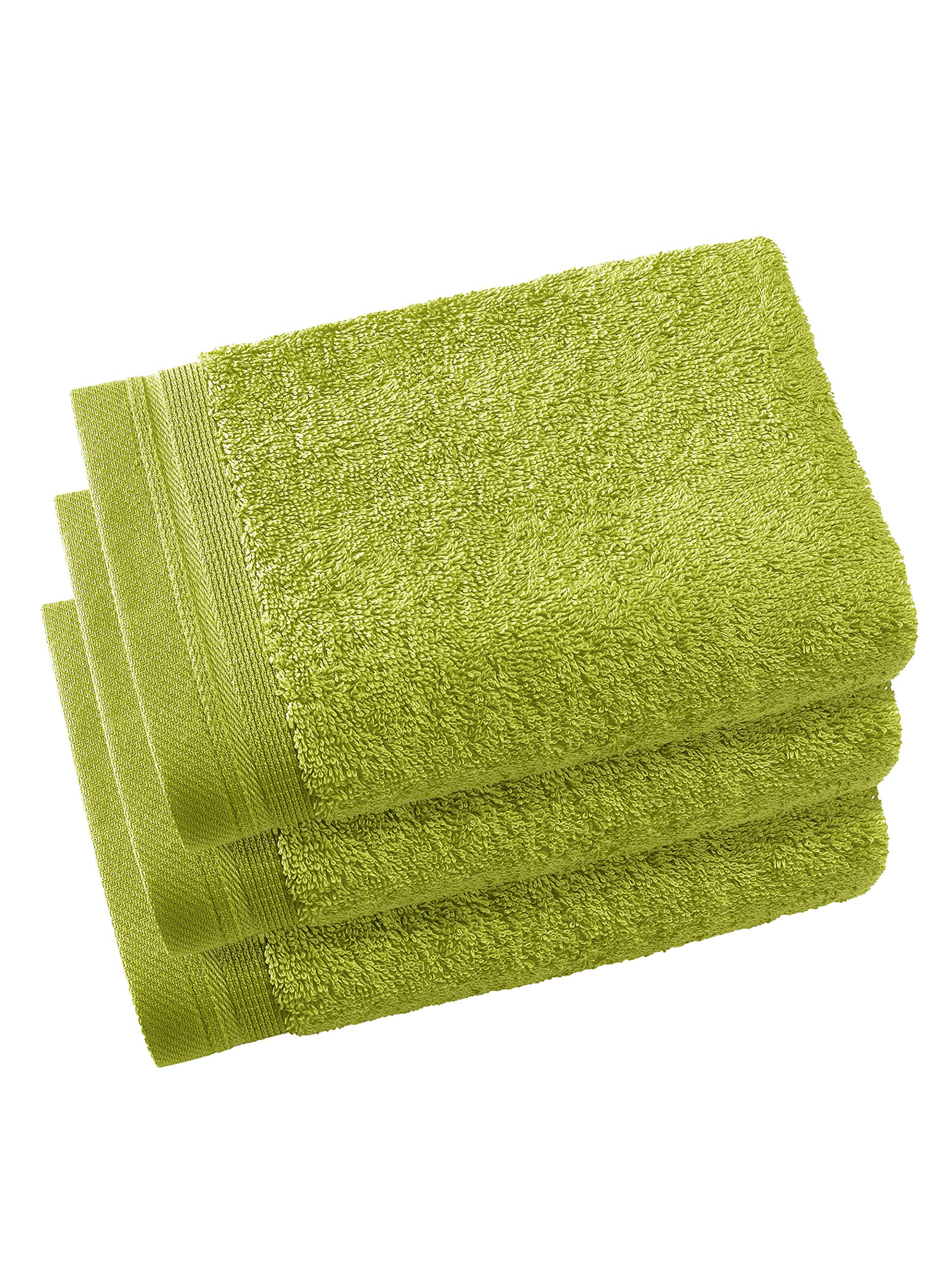 De Witte Lietaer Contessa Luxe Set of 3 Guest Towels, Cotton, Lime Green 40 x 60 cm