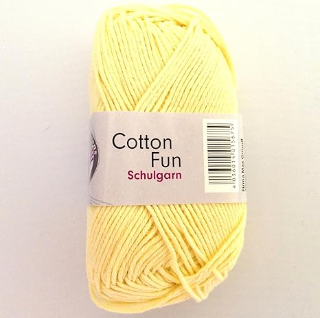 Wolle 50g Pastellgelb 100% Baumwolle Handstrickgarn Strickwolle Stricken Häkeln Cotton Fun Gründl