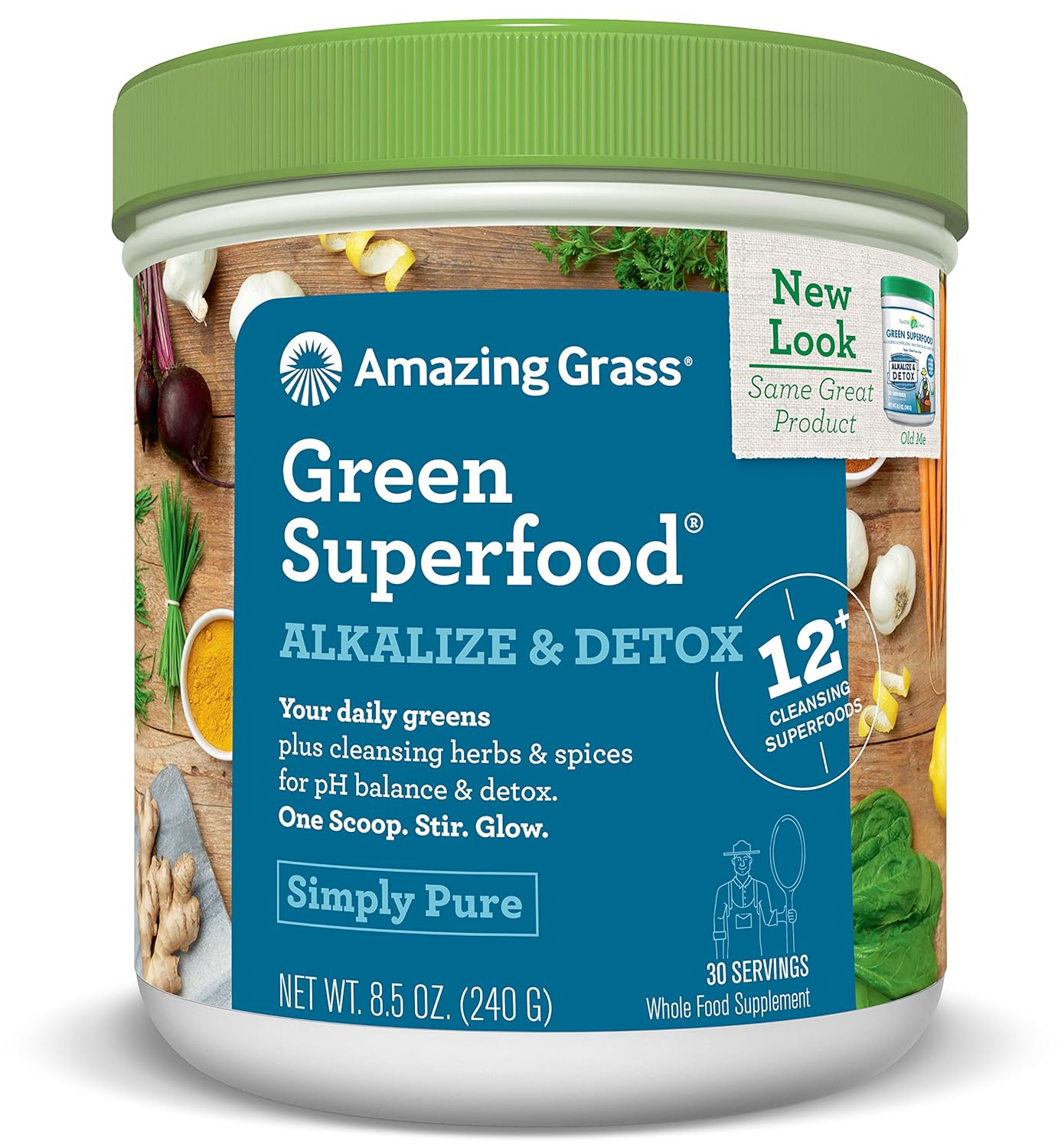 Amazing Grass Green SuperFood Alkalize and Detox, 8.5 Ounce