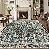 Washable Oushak Area Rug 5x7: Large Modern Turkish Oriental Floral Luxury Carpet for Bedroom Nursery Living Room Dining Home 
