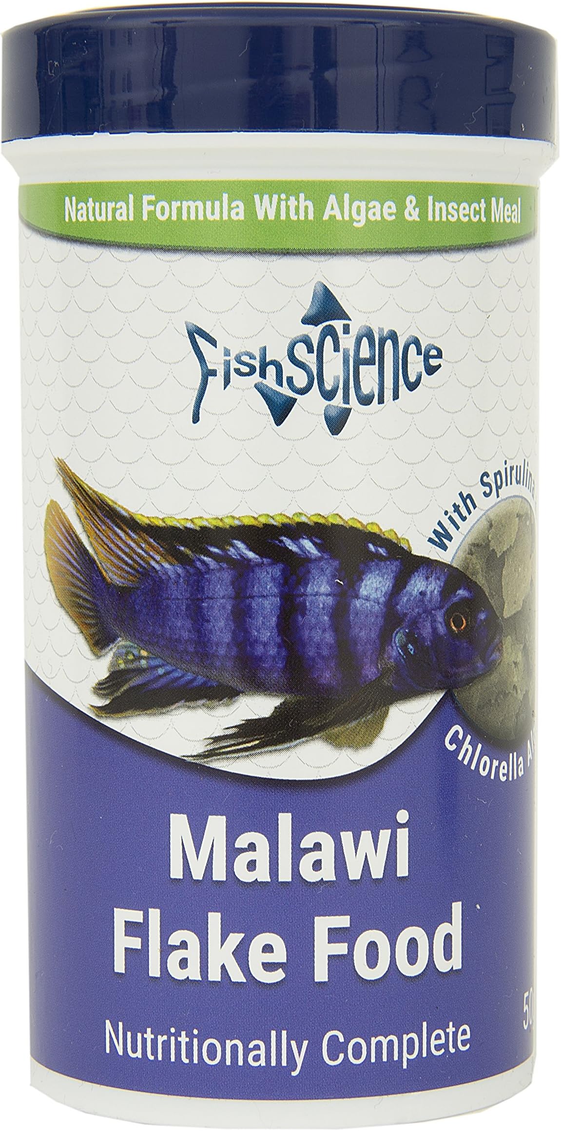 FishScience Malawi Flake Food | Fish Food for Malawi Cichlids and Other Algae Eating Fish (50g)