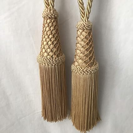 Amazon Com Gold Rope Fringe Tassels Set Of 2 Fringe Tassel