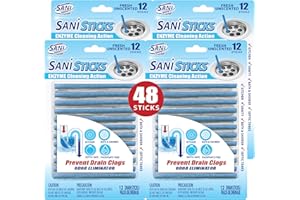 SANI 360° Sani Sticks Drain Cleaner and Deodorizer | Non-Toxic, Enzyme Formula to Eliminate Odors and Helps Prevent Clogged D